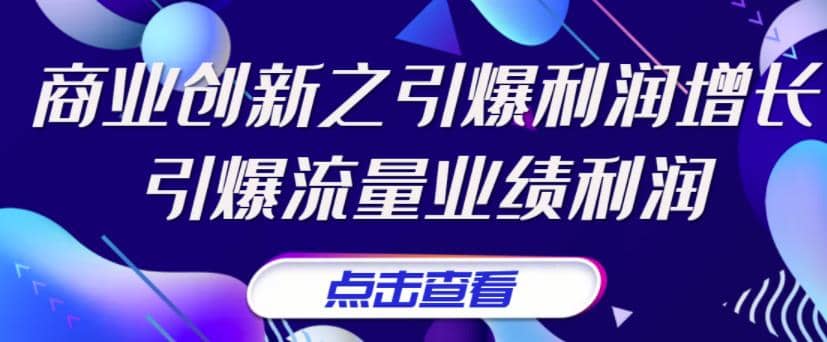《商业创新之引爆利润增长》引爆流量业绩利润六月网创-网创项目资源站-副业项目-创业项目-搞钱项目六月网创