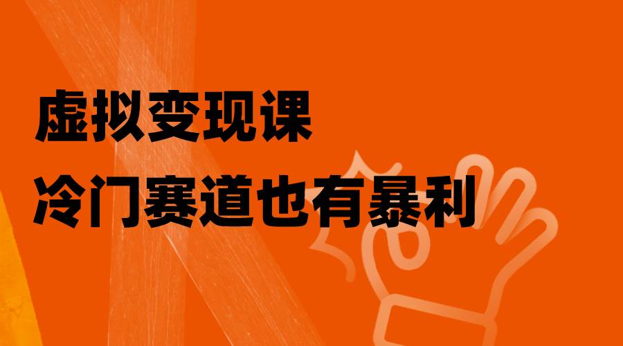 虚拟变现课，冷门赛道也有暴利，手把手教你玩转冷门私域六月网创-网创项目资源站-副业项目-创业项目-搞钱项目六月网创