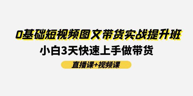 0基础短视频图文带货实战提升班(直播课+视频课)：小白3天快速上手做带货六月网创-网创项目资源站-副业项目-创业项目-搞钱项目六月网创