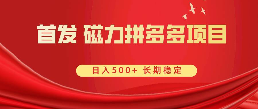 首发 磁力拼多多自撸  日入500+六月网创-网创项目资源站-副业项目-创业项目-搞钱项目六月网创