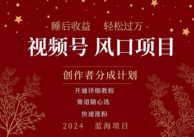 拥有睡眠收益的微信视频号大风口项目，轻松月入过万+，多赛道选择，可…六月网创-网创项目资源站-副业项目-创业项目-搞钱项目六月网创