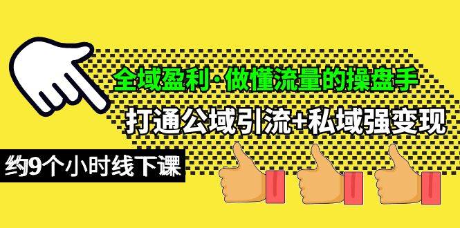 全域盈利·做懂流量的操盘手，打通公域引流+私域强变现，约9个小时线下课六月网创-网创项目资源站-副业项目-创业项目-搞钱项目六月网创