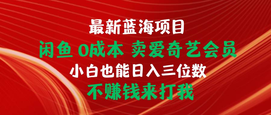 最新蓝海项目 闲鱼0成本 卖爱奇艺会员 小白也能入三位数 不赚钱来打我六月网创-网创项目资源站-副业项目-创业项目-搞钱项目六月网创