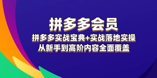 拼多多 会员,拼多多实战宝典+实战落地实操,从新手到高阶内容全面覆盖六月网创-网创项目资源站-副业项目-创业项目-搞钱项目六月网创