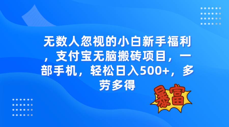 无数人忽视的项目,支付宝无脑搬砖项目,一部手机即可操作,轻松日入500+六月网创-网创项目资源站-副业项目-创业项目-搞钱项目六月网创