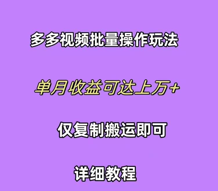 拼多多视频带货快速过爆款选品教程 每天轻轻松松赚取三位数佣金 小白必…六月网创-网创项目资源站-副业项目-创业项目-搞钱项目六月网创