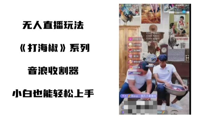 打海椒无人直播整蛊项目，小白轻松上手撸音浪收割器（教程+工具+素材）六月网创-网创项目资源站-副业项目-创业项目-搞钱项目六月网创