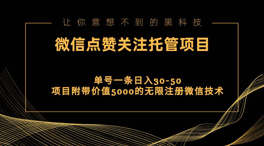 视频号托管点赞关注，单微信30-50元，附带价值5000无限注册微信技术六月网创-网创项目资源站-副业项目-创业项目-搞钱项目六月网创