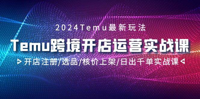2024Temu跨境开店运营实战课,开店注册/选品/核价上架/日出千单实战课六月网创-网创项目资源站-副业项目-创业项目-搞钱项目六月网创