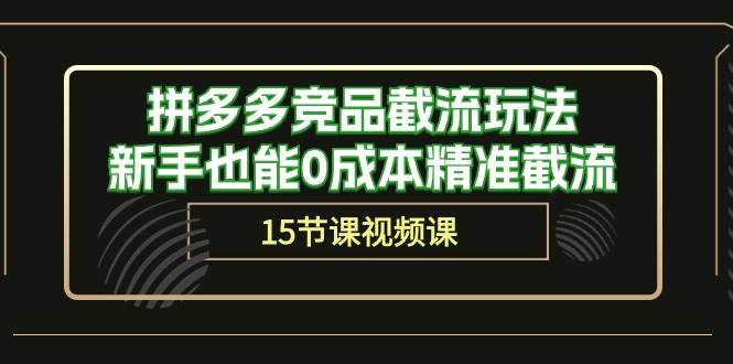 拼多多竞品截流玩法,新手也能0成本精准截流(15节课)六月网创-网创项目资源站-副业项目-创业项目-搞钱项目六月网创