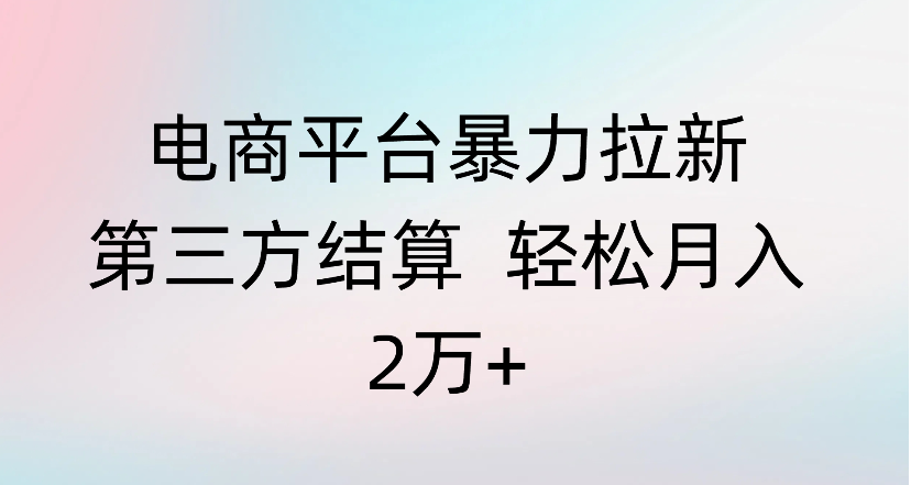电商平台暴力拉新第三方结算 轻松月入2万+六月网创-网创项目资源站-副业项目-创业项目-搞钱项目六月网创