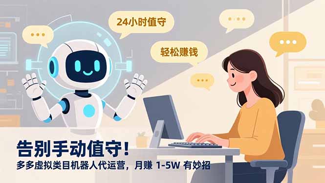 告别手动值守！多多虚拟类目机器人代运营，月赚 1-5W 有妙招六月网创-网创项目资源站-副业项目-创业项目-搞钱项目六月网创