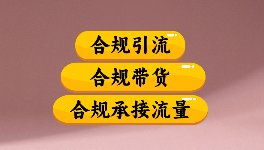 合规引流、合规并且高效地做带货、合规承接流量（揭秘）六月网创-网创项目资源站-副业项目-创业项目-搞钱项目六月网创